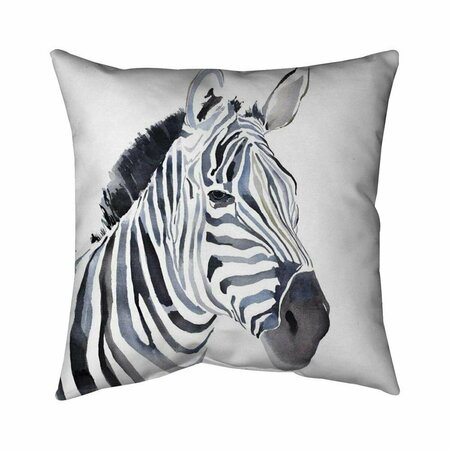 BEGIN HOME DECOR 20 x 20 in. Watercolor Zebra-Double Sided Print Indoor Pillow 5541-2020-AN411